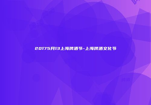20175月13上海啤酒节-上海啤酒文化节