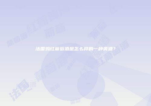 法国鸡红葡萄酒是怎么样的一种美酒？