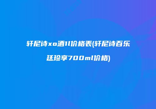 轩尼诗xo酒1l价格表(轩尼诗百乐廷珍享700ml价格)