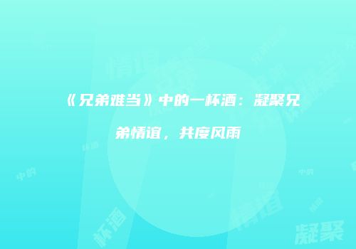 《兄弟难当》中的一杯酒：凝聚兄弟情谊，共度风雨