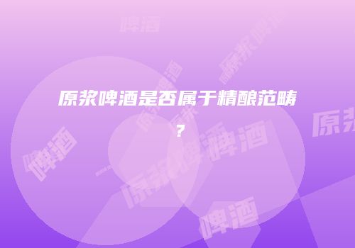 原浆啤酒是否属于精酿范畴？