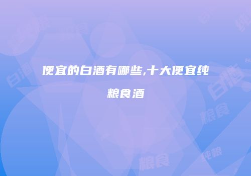 便宜的白酒有哪些,十大便宜纯粮食酒
