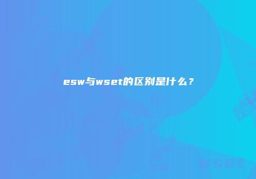 esw与wset的区别是什么？