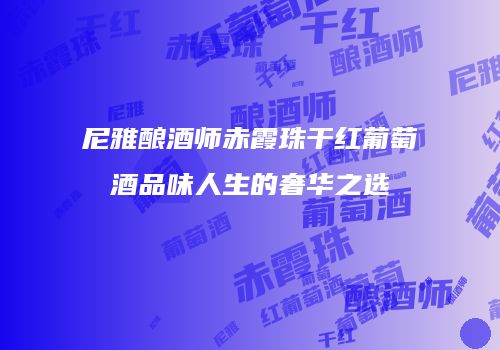 尼雅酿酒师赤霞珠干红葡萄酒品味人生的奢华之选