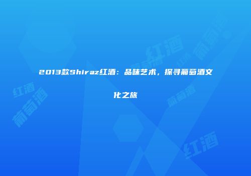2013款Shiraz红酒：品味艺术，探寻葡萄酒文化之旅