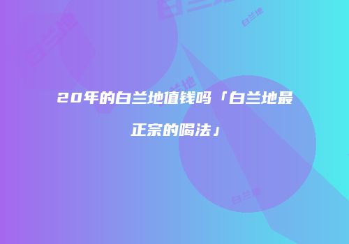 20年的白兰地值钱吗「白兰地最正宗的喝法」
