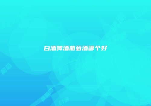 白酒啤酒葡萄酒哪个好