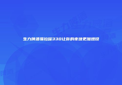 生力啤酒易拉罐330让你的夜晚更加燃烧