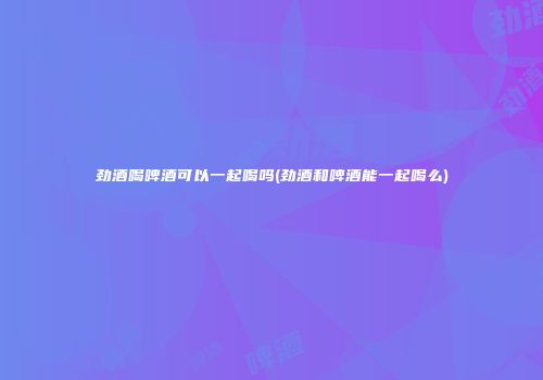 劲酒喝啤酒可以一起喝吗(劲酒和啤酒能一起喝么)