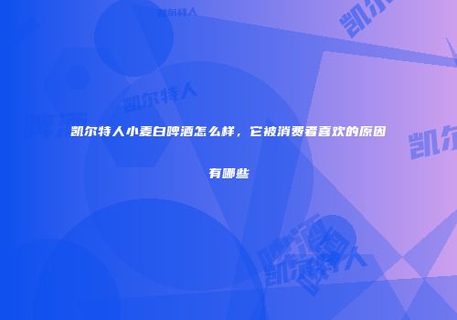 凯尔特人小麦白啤酒怎么样，它被消费者喜欢的原因有哪些