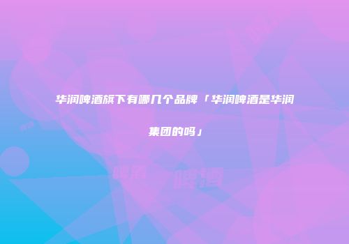 华润啤酒旗下有哪几个品牌「华润啤酒是华润集团的吗」