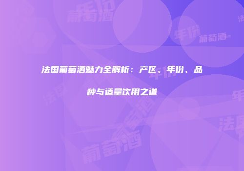 法国葡萄酒魅力全解析：产区、年份、品种与适量饮用之道