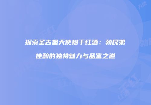 探索圣古堡天使树干红酒：勃艮第佳酿的独特魅力与品鉴之道