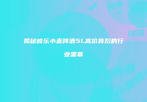 揭秘彼乐小麦啤酒5L高价背后的行业黑幕