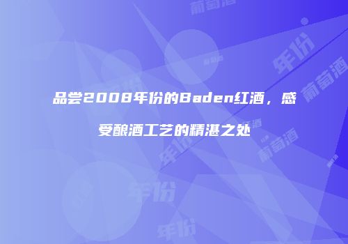 品尝2008年份的Baden红酒，感受酿酒工艺的精湛之处