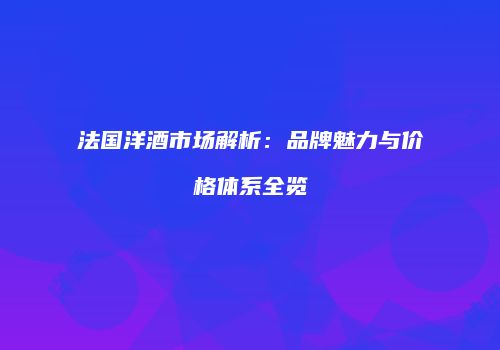 法国洋酒市场解析：品牌魅力与价格体系全览