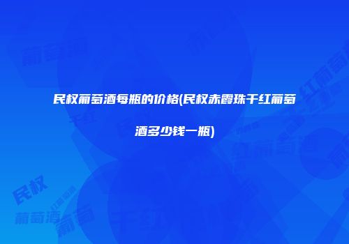 民权葡萄酒每瓶的价格(民权赤霞珠干红葡萄酒多少钱一瓶)