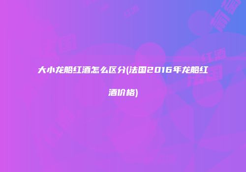 大小龙船红酒怎么区分(法国2016年龙船红酒价格)