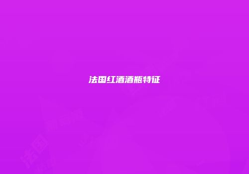 法国红酒酒瓶特征