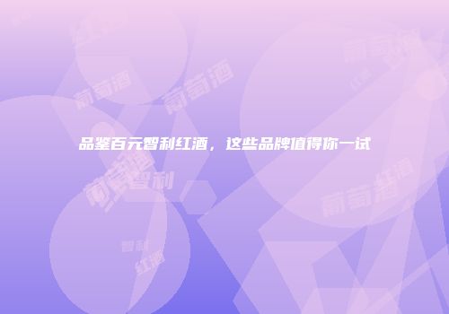 品鉴百元智利红酒，这些品牌值得你一试