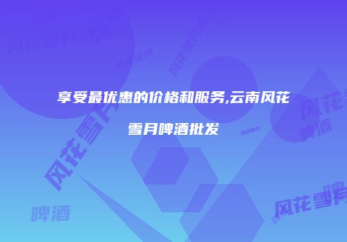 享受最优惠的价格和服务,云南风花雪月啤酒批发