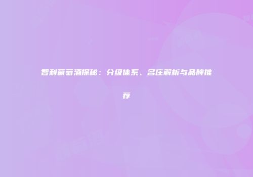 智利葡萄酒探秘：分级体系、名庄解析与品牌推荐