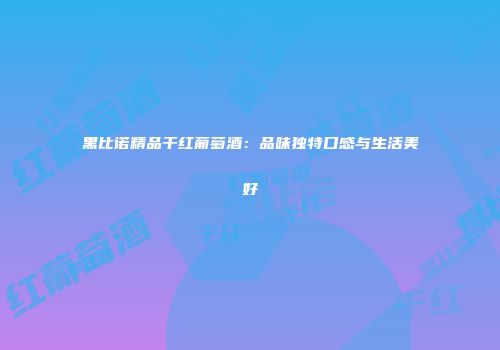 黑比诺精品干红葡萄酒：品味独特口感与生活美好