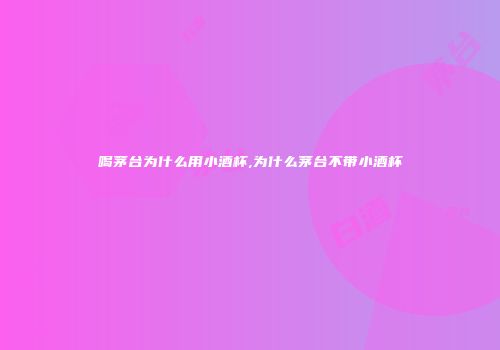 喝茅台为什么用小酒杯,为什么茅台不带小酒杯