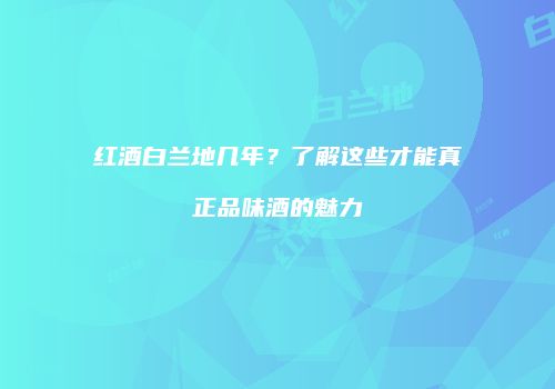 红酒白兰地几年？了解这些才能真正品味酒的魅力