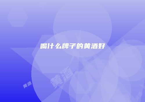 喝什么牌子的黄酒好