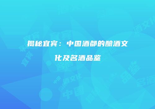 揭秘宜宾：中国酒都的酿酒文化及名酒品鉴