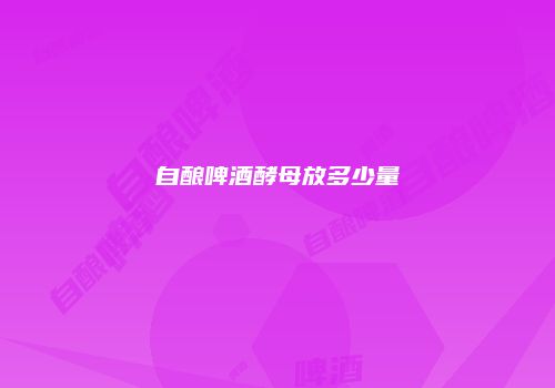自酿啤酒酵母放多少量