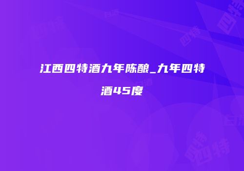 江西四特酒九年陈酿_九年四特酒45度
