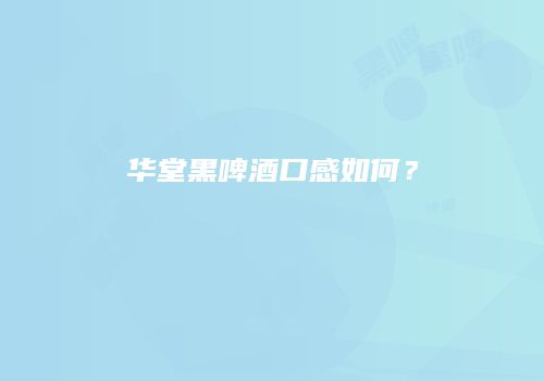 华堂黑啤酒口感如何？