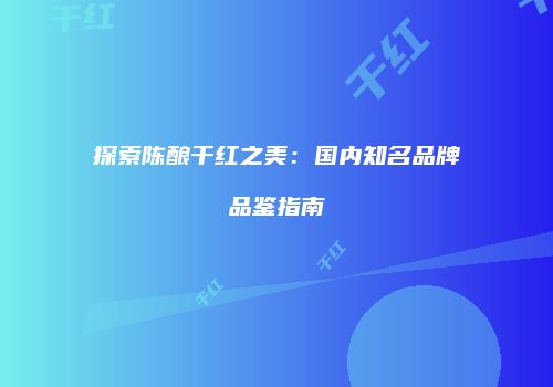 探索陈酿干红之美：国内知名品牌品鉴指南