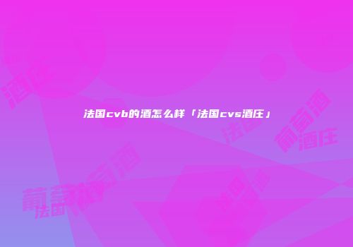 法国cvb的酒怎么样「法国cvs酒庄」