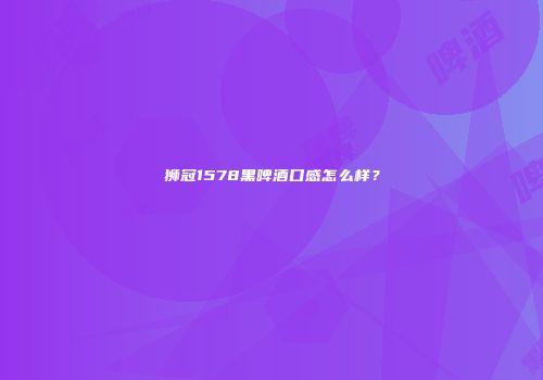 狮冠1578黑啤酒口感怎么样？