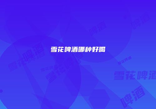雪花啤酒哪种好喝