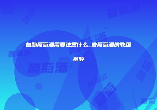 自酿葡萄酒需要注意什么_做葡萄酒的教程视频