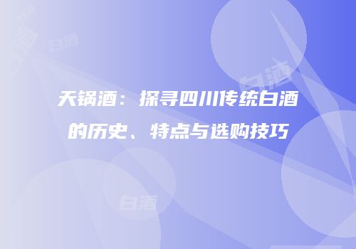 天锅酒：探寻四川传统白酒的历史、特点与选购技巧