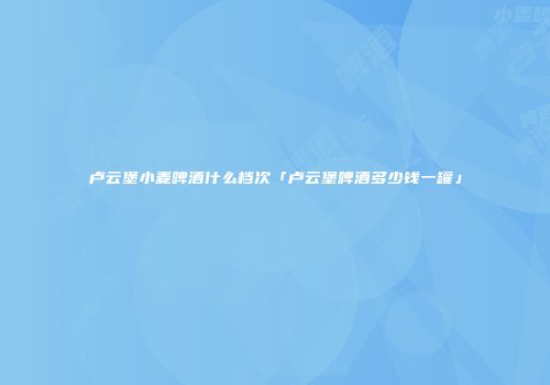 卢云堡小麦啤酒什么档次「卢云堡啤酒多少钱一罐」