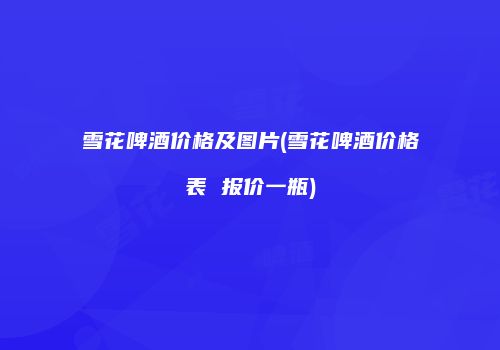 雪花啤酒价格及图片(雪花啤酒价格表 报价一瓶)