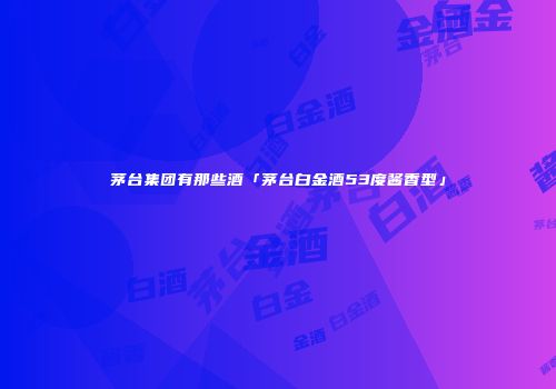 茅台集团有那些酒「茅台白金酒53度酱香型」