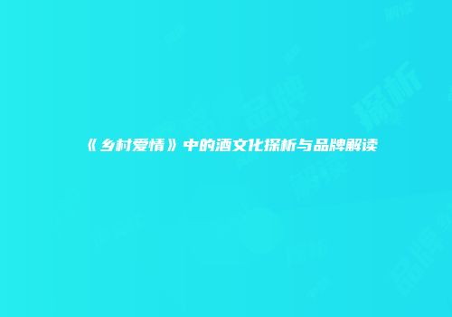 《乡村爱情》中的酒文化探析与品牌解读
