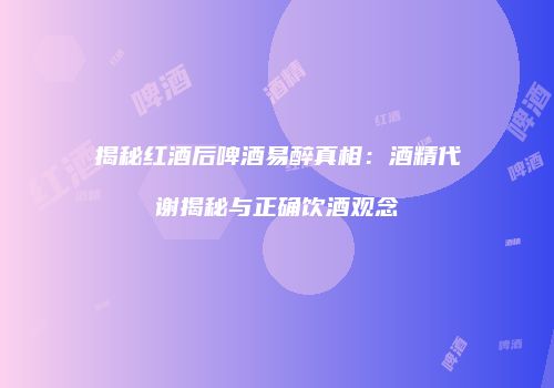 揭秘红酒后啤酒易醉真相：酒精代谢揭秘与正确饮酒观念