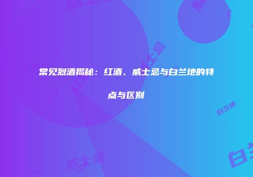 常见烈酒揭秘：红酒、威士忌与白兰地的特点与区别