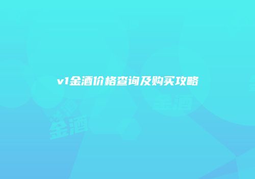 v1金酒价格查询及购买攻略