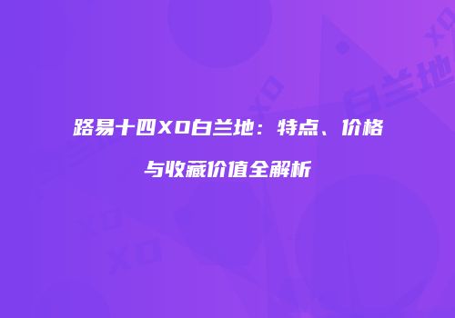 路易十四XO白兰地：特点、价格与收藏价值全解析