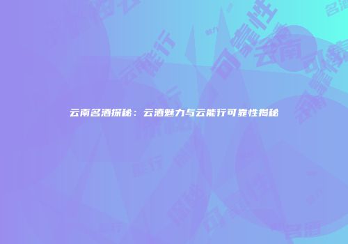 云南名酒探秘：云酒魅力与云能行可靠性揭秘