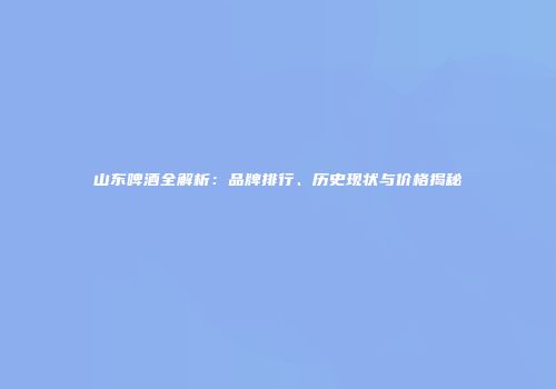 山东啤酒全解析：品牌排行、历史现状与价格揭秘